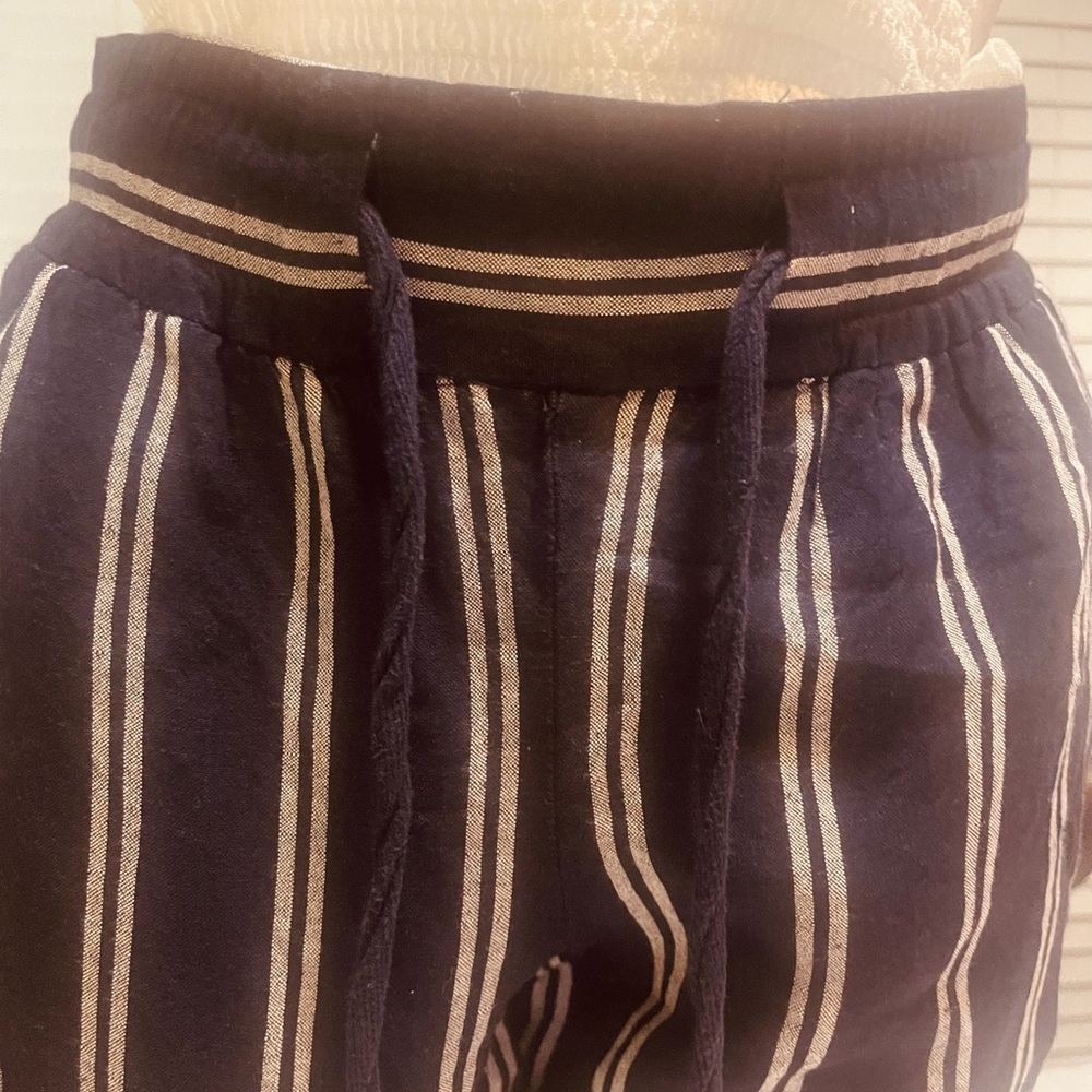 Striped Navy and White Pants